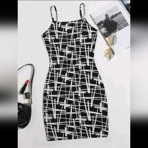 SHEIN Privé Geo Print Cami Bodycon Dress